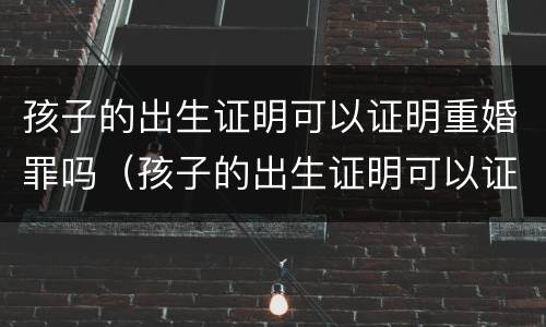 孩子的出生证明可以证明重婚罪吗（孩子的出生证明可以证明重婚罪吗怎么办）