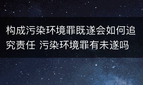 构成污染环境罪既遂会如何追究责任 污染环境罪有未遂吗