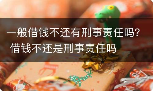 一般借钱不还有刑事责任吗？ 借钱不还是刑事责任吗