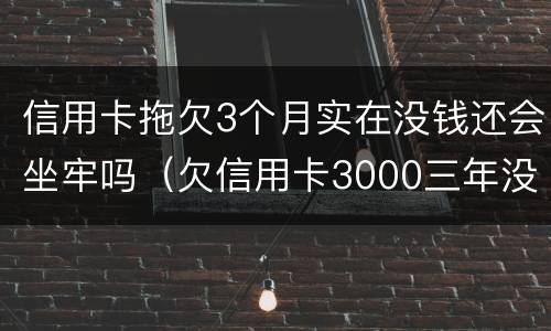 信用卡拖欠3个月实在没钱还会坐牢吗（欠信用卡3000三年没还会坐牢）