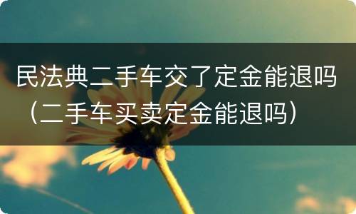 民法典二手车交了定金能退吗（二手车买卖定金能退吗）