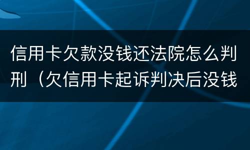 信用卡欠款没钱还法院怎么判刑（欠信用卡起诉判决后没钱还）