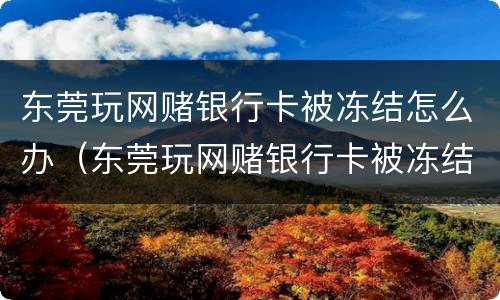 东莞玩网赌银行卡被冻结怎么办（东莞玩网赌银行卡被冻结怎么办理）