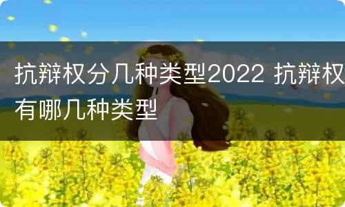 抗辩权分几种类型2022 抗辩权有哪几种类型