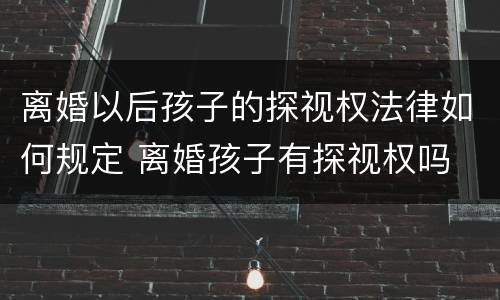 离婚以后孩子的探视权法律如何规定 离婚孩子有探视权吗