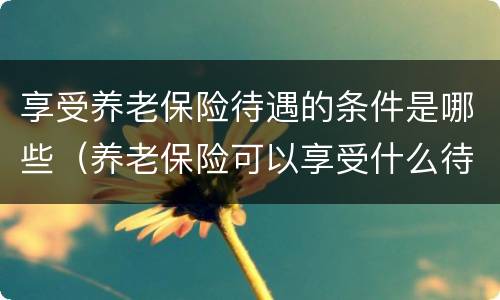 享受养老保险待遇的条件是哪些（养老保险可以享受什么待遇）