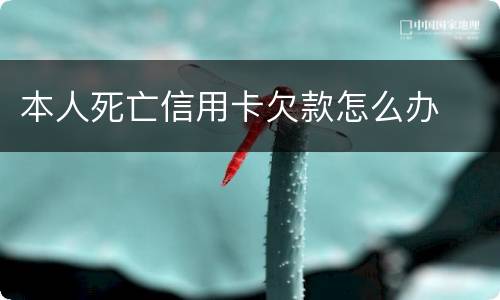 本人死亡信用卡欠款怎么办