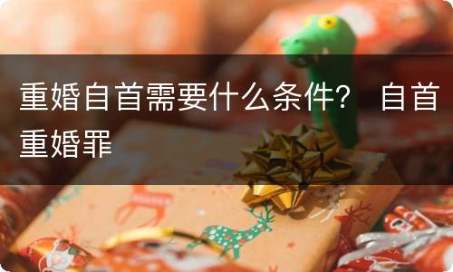 重婚自首需要什么条件？ 自首重婚罪