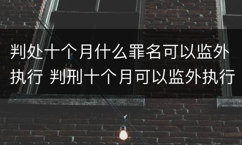 判处十个月什么罪名可以监外执行 判刑十个月可以监外执行吗?