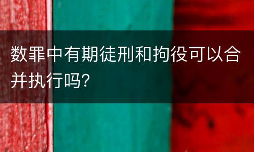 数罪中有期徒刑和拘役可以合并执行吗？