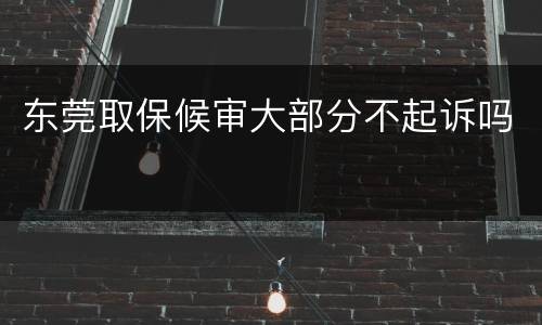 东莞取保候审大部分不起诉吗