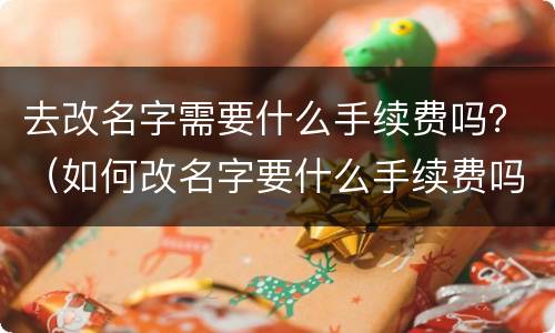 去改名字需要什么手续费吗？（如何改名字要什么手续费吗）