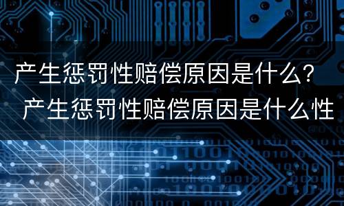 产生惩罚性赔偿原因是什么？ 产生惩罚性赔偿原因是什么性质