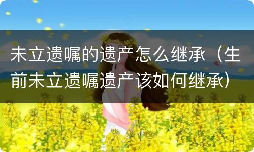 未立遗嘱的遗产怎么继承（生前未立遗嘱遗产该如何继承）