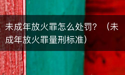 未成年放火罪怎么处罚？（未成年放火罪量刑标准）