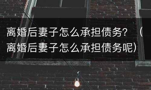 离婚后妻子怎么承担债务？（离婚后妻子怎么承担债务呢）