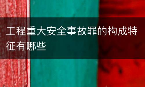 工程重大安全事故罪的构成特征有哪些