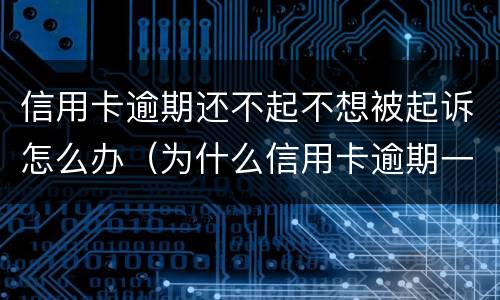 信用卡逾期还不起不想被起诉怎么办（为什么信用卡逾期一年了,还不起诉）