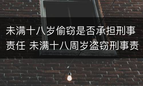 未满十八岁偷窃是否承担刑事责任 未满十八周岁盗窃刑事责任