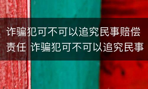 诈骗犯可不可以追究民事赔偿责任 诈骗犯可不可以追究民事赔偿责任呢