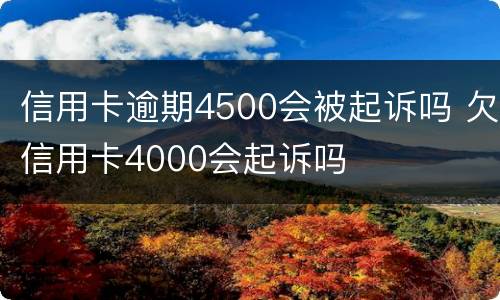 信用卡逾期4500会被起诉吗 欠信用卡4000会起诉吗