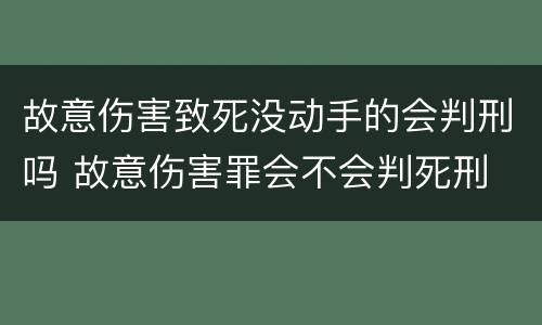 故意伤害致死没动手的会判刑吗 故意伤害罪会不会判死刑