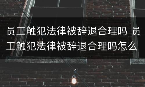 员工触犯法律被辞退合理吗 员工触犯法律被辞退合理吗怎么赔偿
