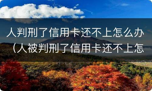 人判刑了信用卡还不上怎么办（人被判刑了信用卡还不上怎么办）