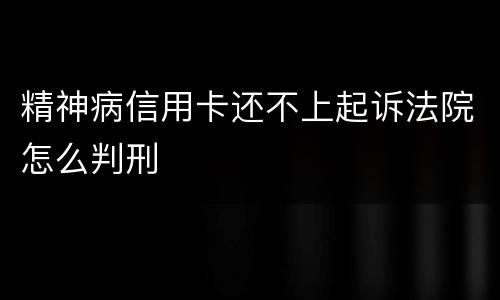 精神病信用卡还不上起诉法院怎么判刑