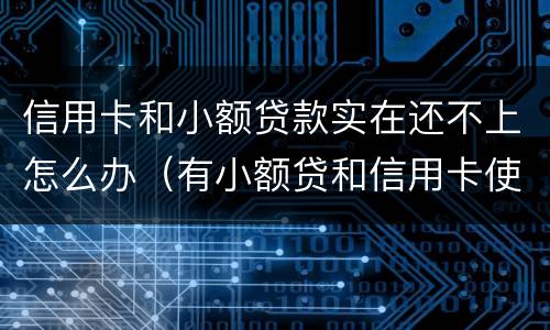信用卡和小额贷款实在还不上怎么办（有小额贷和信用卡使用影响按揭贷款）