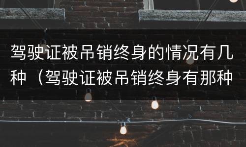 驾驶证被吊销终身的情况有几种（驾驶证被吊销终身有那种渠道可以办）