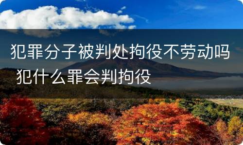 犯罪分子被判处拘役不劳动吗 犯什么罪会判拘役