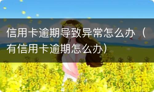 信用卡逾期导致异常怎么办（有信用卡逾期怎么办）