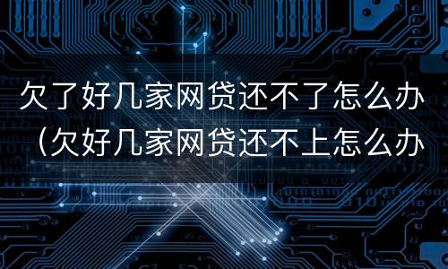 欠了好几家网贷还不了怎么办（欠好几家网贷还不上怎么办）