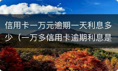 信用卡一万元逾期一天利息多少（一万多信用卡逾期利息是多少）