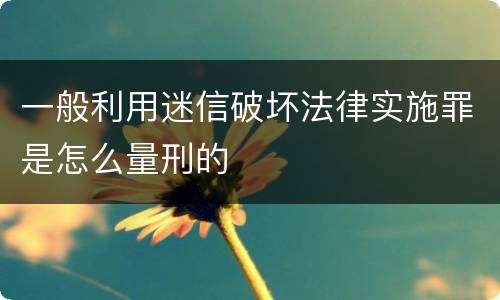 一般利用迷信破坏法律实施罪是怎么量刑的