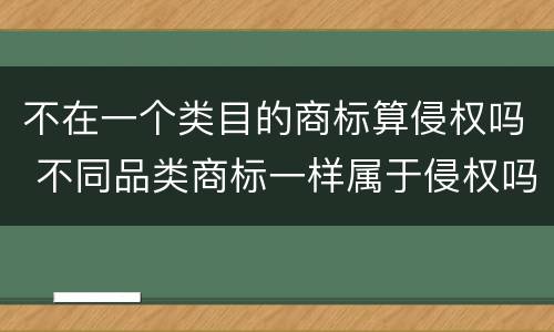 不在一个类目的商标算侵权吗 不同品类商标一样属于侵权吗