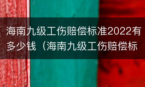 海南九级工伤赔偿标准2022有多少钱（海南九级工伤赔偿标准2022有多少钱呢）
