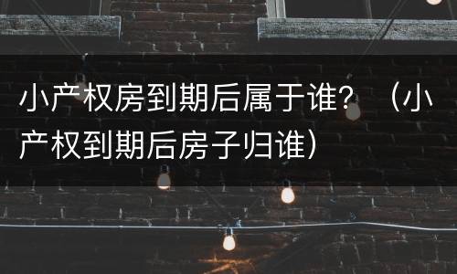 小产权房到期后属于谁？（小产权到期后房子归谁）