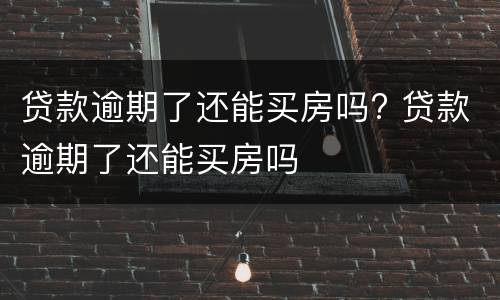 贷款逾期了还能买房吗? 贷款逾期了还能买房吗