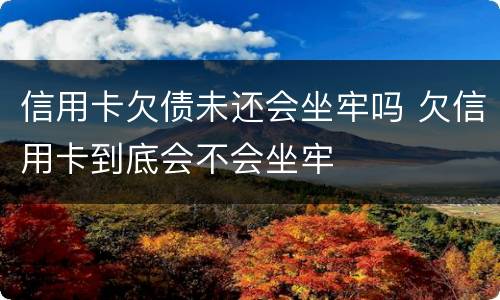 信用卡欠债未还会坐牢吗 欠信用卡到底会不会坐牢
