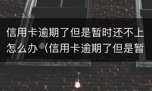 信用卡逾期了但是暂时还不上怎么办（信用卡逾期了但是暂时还不上怎么办呢）