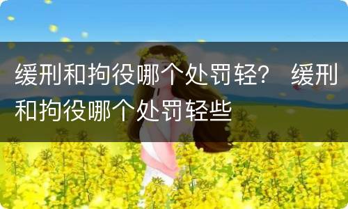 缓刑和拘役哪个处罚轻？ 缓刑和拘役哪个处罚轻些