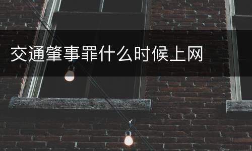 交通肇事罪什么时候上网