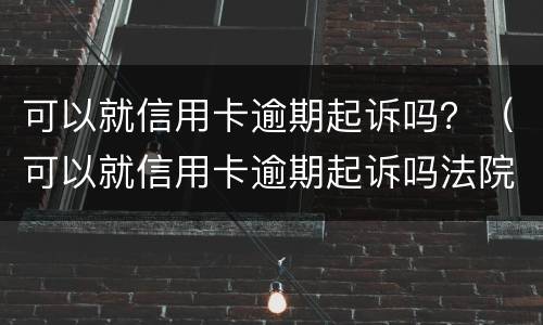 可以就信用卡逾期起诉吗？（可以就信用卡逾期起诉吗法院）