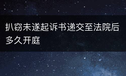 扒窃未遂起诉书递交至法院后多久开庭