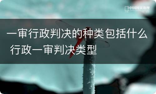 一审行政判决的种类包括什么 行政一审判决类型