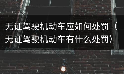 无证驾驶机动车应如何处罚（无证驾驶机动车有什么处罚）