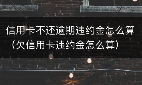 信用卡不还逾期违约金怎么算（欠信用卡违约金怎么算）