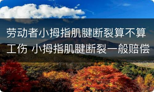 劳动者小拇指肌腱断裂算不算工伤 小拇指肌腱断裂一般赔偿多少